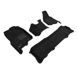 Ford F-250 Floor Mat Set - Front and Rear - 3D MAXpider - Elegant - Black - `12-`16